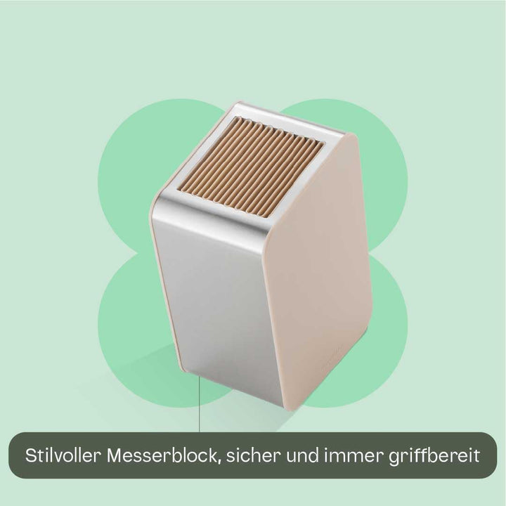 BergHOFF Home Messerblock mit Messer - 6-teilig Messerset mit Block - Küchenmesserset - Küchenmesser