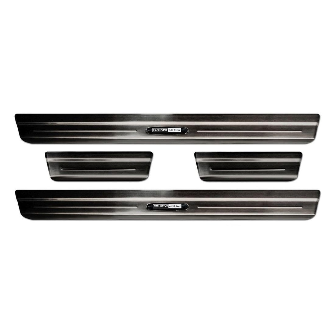 Black Inox door sill protectors compatible with Volkswagen Taigo 2021- 'Exclusive Edition' - 4-piece