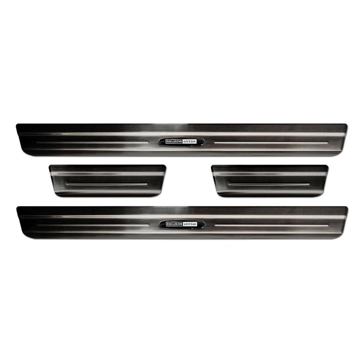 Black Inox door sill protectors compatible with Volkswagen Taigo 2021- 'Exclusive Edition' - 4-piece