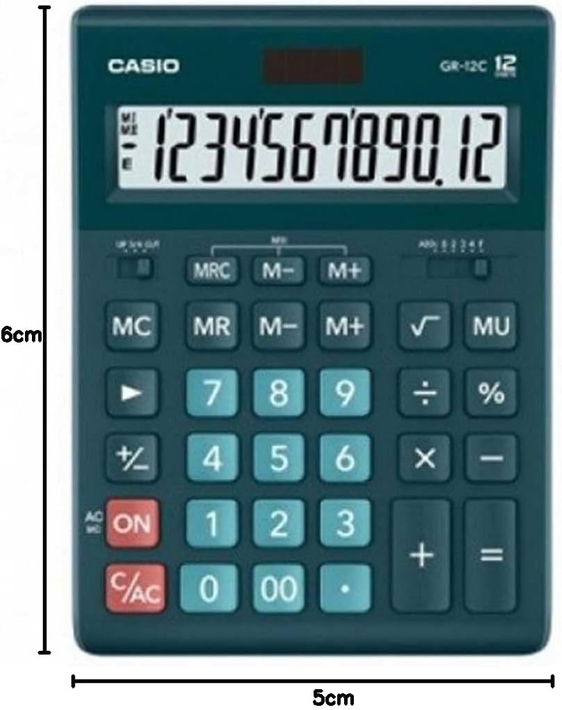 Casio Office Calculator GR-12C-DG Green 12-Digit Display