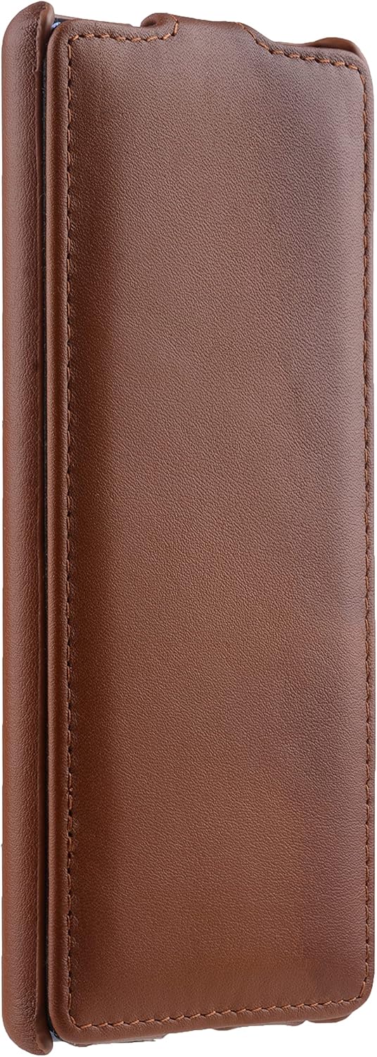 STILGUT UltraSlim kompatibel mit Sony Xperia 5 II Hülle aus Leder - Xperia 5 II Flip Case, Klapphüll