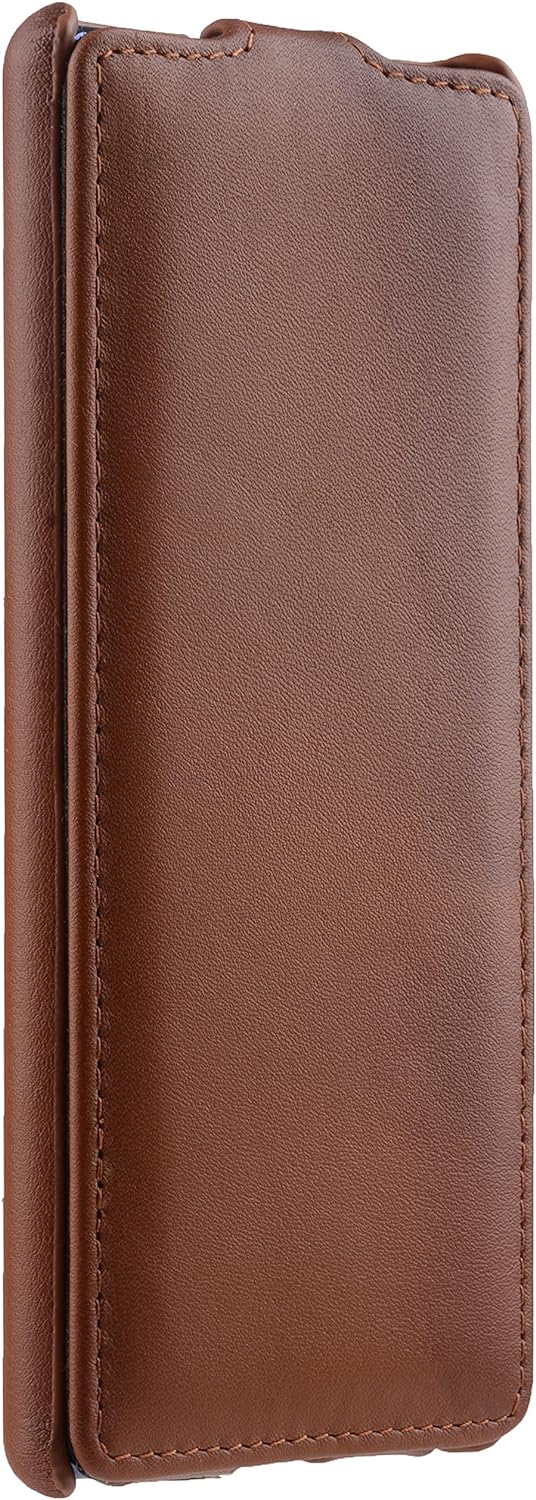 STILGUT UltraSlim kompatibel mit Sony Xperia 5 II Hülle aus Leder - Xperia 5 II Flip Case, Klapphüll
