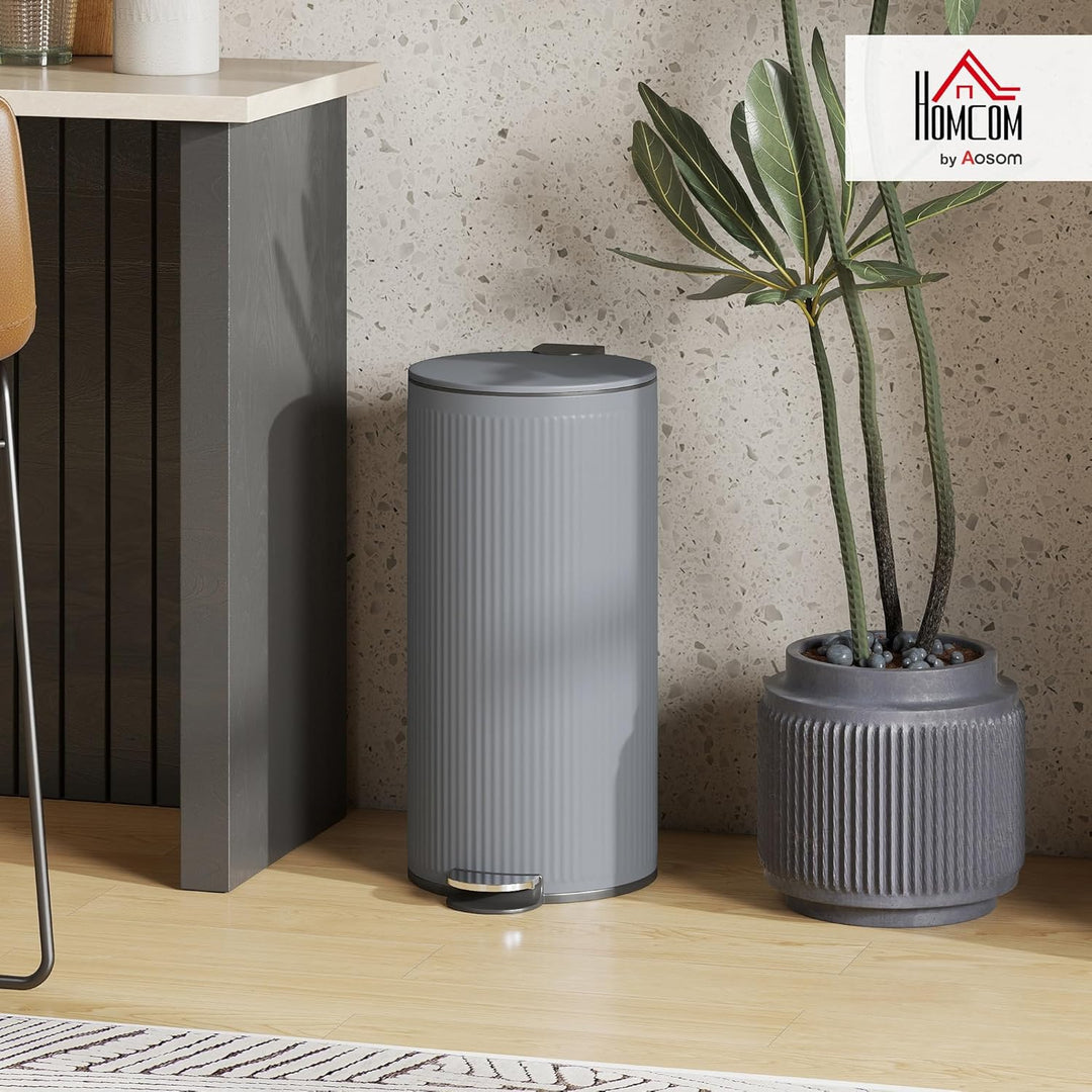 HOMCOM Mülleimer 30 L Treteimer mit Softclose-Deckel und Pedal, Abfallsammler mit abnehmbarem Innene
