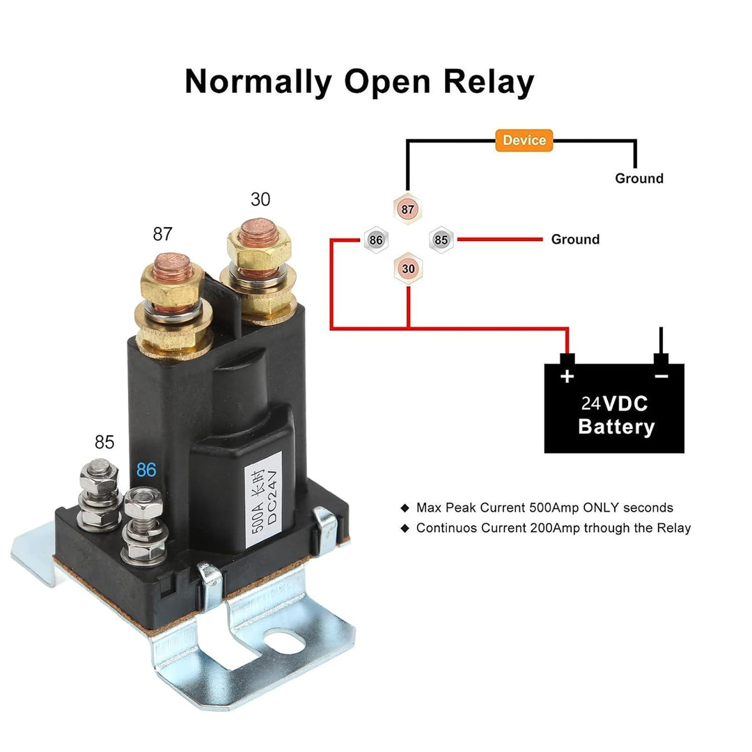 Anlasserrelais, 24V 500A Starter Relais Solenoid Rot Kupfer Starkstrom Nomal Open Auto Start Schütz