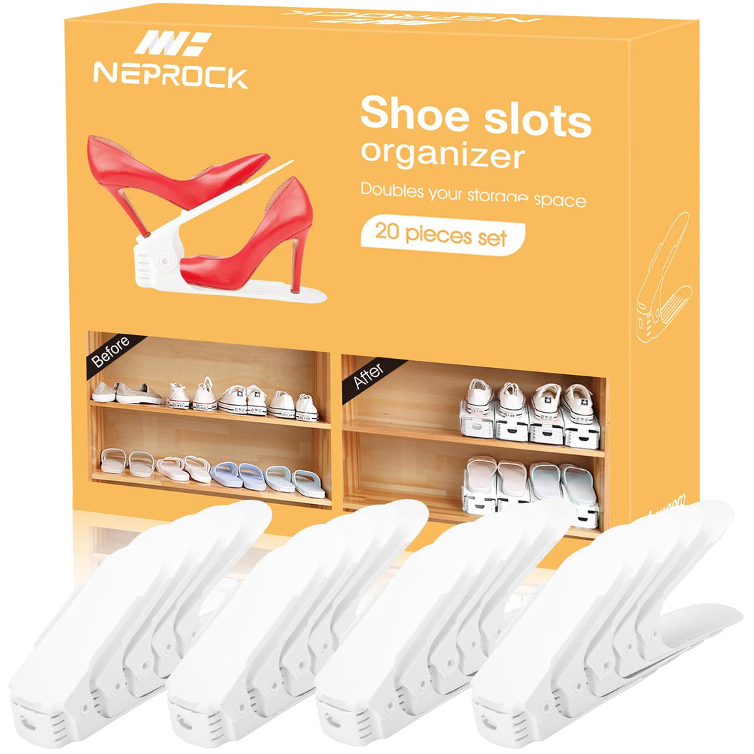 Schuhorganizer Platzsparend, 20 Stück Verstellbare Schuhstapler Platzsparend Schuh Organizer für Sch
