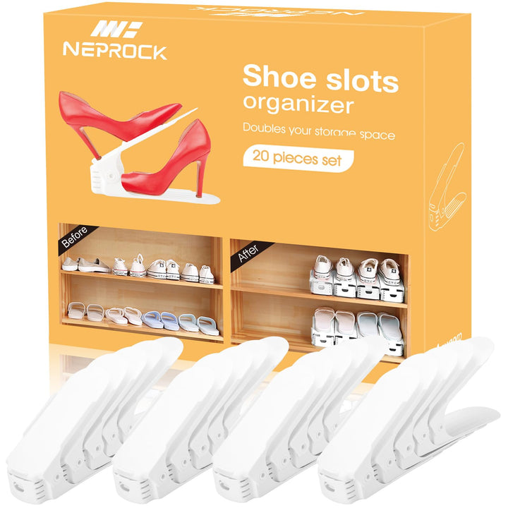 Schuhorganizer Platzsparend, 20 Stück Verstellbare Schuhstapler Platzsparend Schuh Organizer für Sch