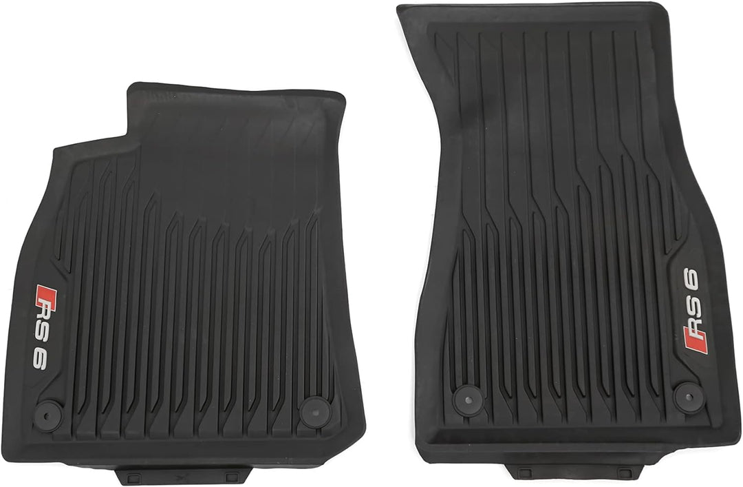 Audi 4K1061501A041 Gummi Fussmatten vorn 2X Gummimatten Premium Allwettermatten, mit RS6 Schriftzug,