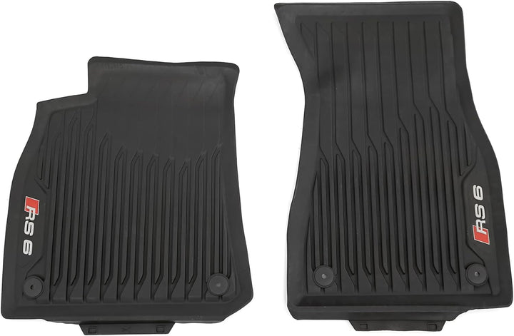 Audi 4K1061501A041 Gummi Fussmatten vorn 2X Gummimatten Premium Allwettermatten, mit RS6 Schriftzug,