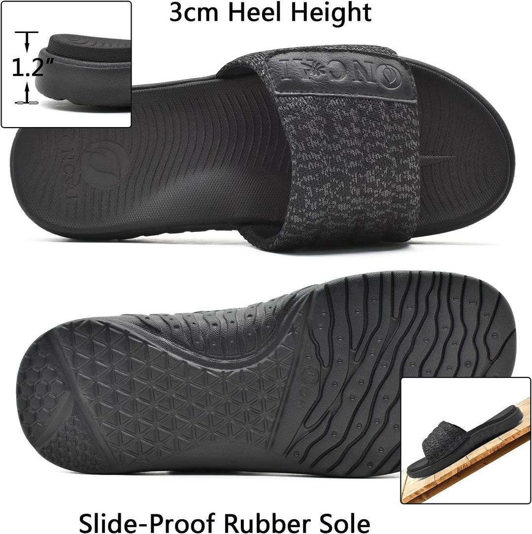 ONCAI Dusch Badelatschen Herren mit Klettverschluss Offener Zeh Sports Badesandalen Sommer Freizeit