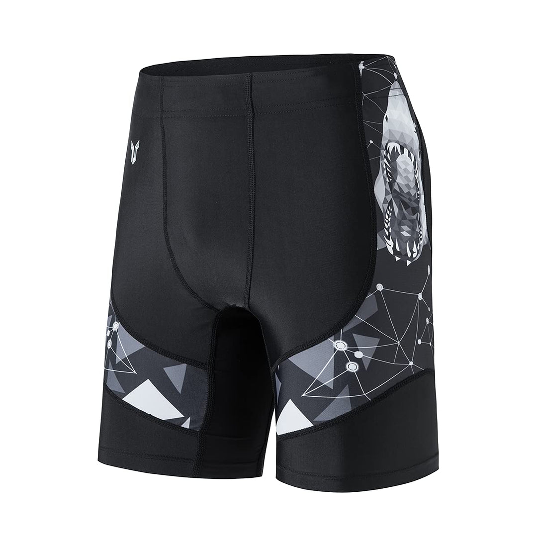 HUGE SPORTS Herren Splice Schwimmhose Kompression Jammer Lang Wilde Serie L Hai, L Hai
