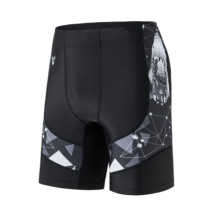 HUGE SPORTS Herren Splice Schwimmhose Kompression Jammer Lang Wilde Serie L Hai, L Hai