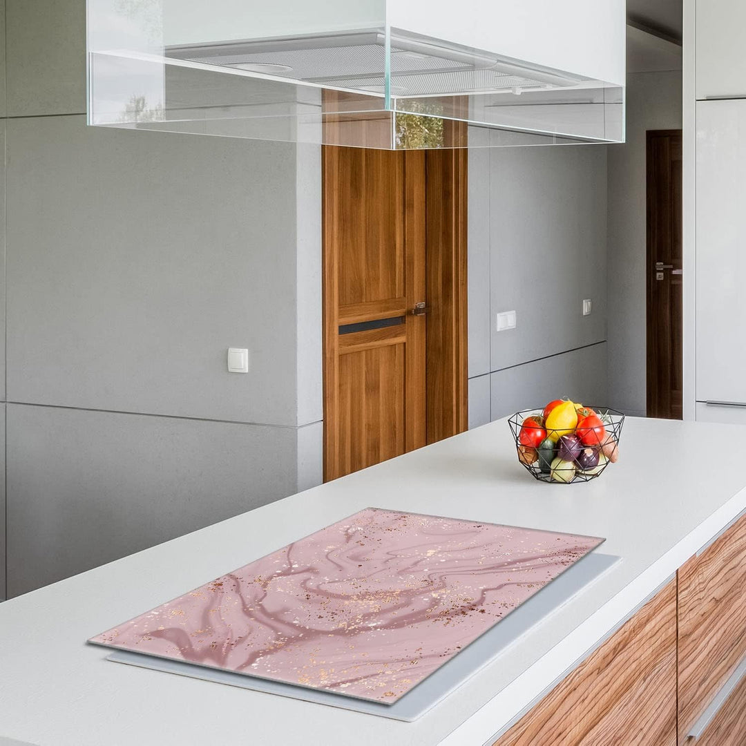 Herdabdeckplatte 80x52 cm 1-teilig Ceranfeldabdeckung Induktion Herdschutz Spritzschutz Glasplatte D