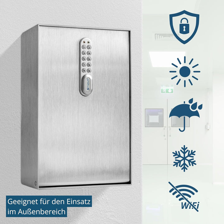 masunt Schlüsselkasten 2145 E Code | Schlüsseltresor mit innovativer Online-Codevergabe aus der Fern