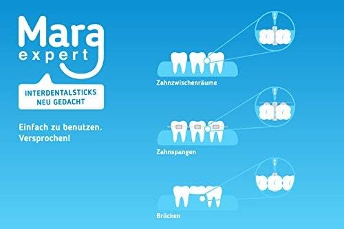 Interdentalbürsten 0,7 mm von MARA EXPERT | ISO 4 mittel breit | 6 x 32 Interdentalbürsten Gelb | Id