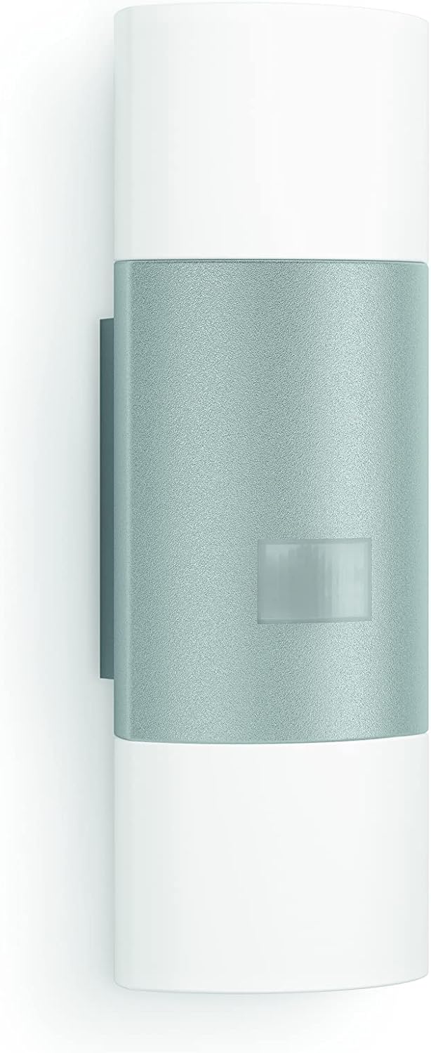 Steinel LED Aussenleuchte L 910 S silber, Wandleuchte LED mit 180° Infrarot Bewegungsmelder, 12m Rei