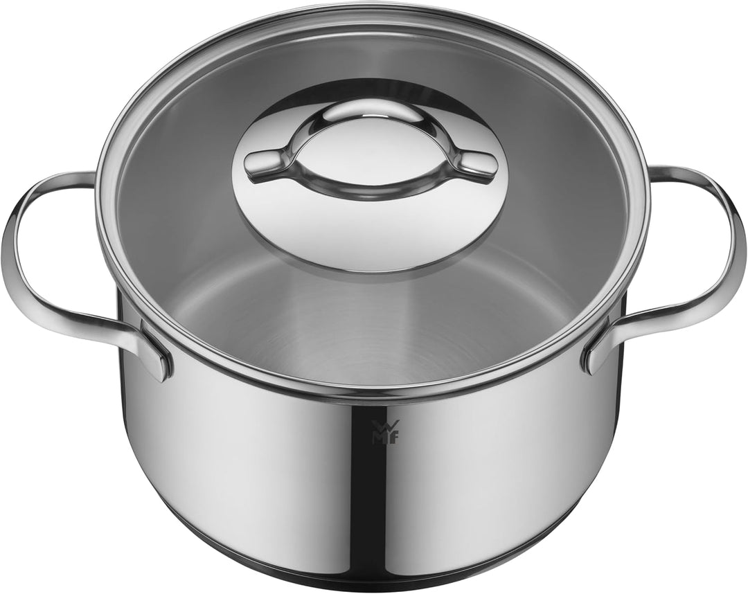 WMF Aparto Kochtopf klein 16cm, mit Glasdeckel, Bratentopf, Induktionsgeeignet, 1,4l, Cromargan Edel