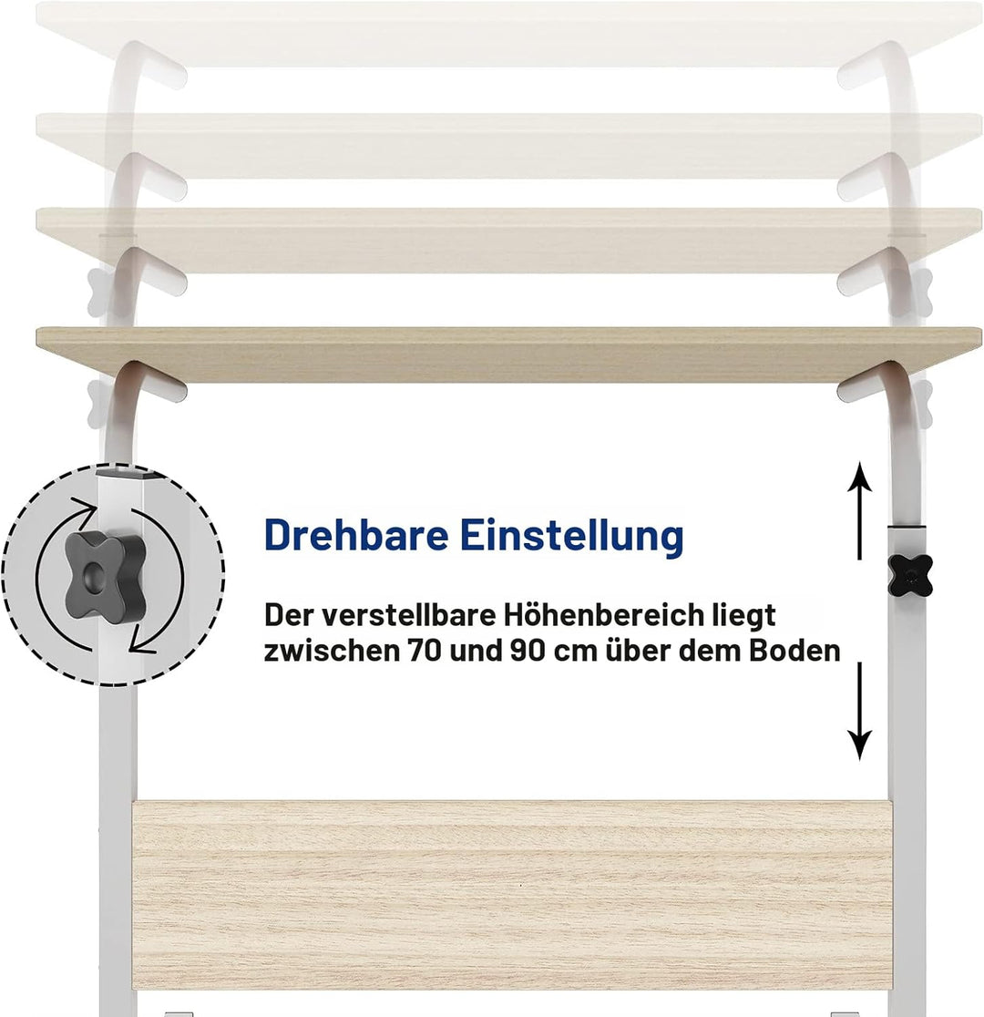 sogesfurniture höhenverstellbar Laptoptisch Computertisch mit Tablet Steckplatz, 60 * 40cm PC Tisch