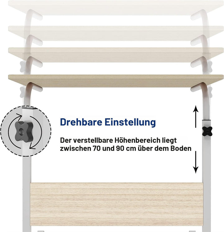 sogesfurniture höhenverstellbar Laptoptisch Computertisch mit Tablet Steckplatz, 60 * 40cm PC Tisch