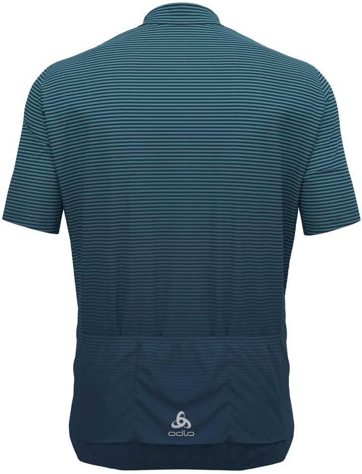 Odlo Herren Radtrikot mit Reissverschluss ESSENTIALS XL Porcelain - Blue Wing Teal, XL Porcelain - B