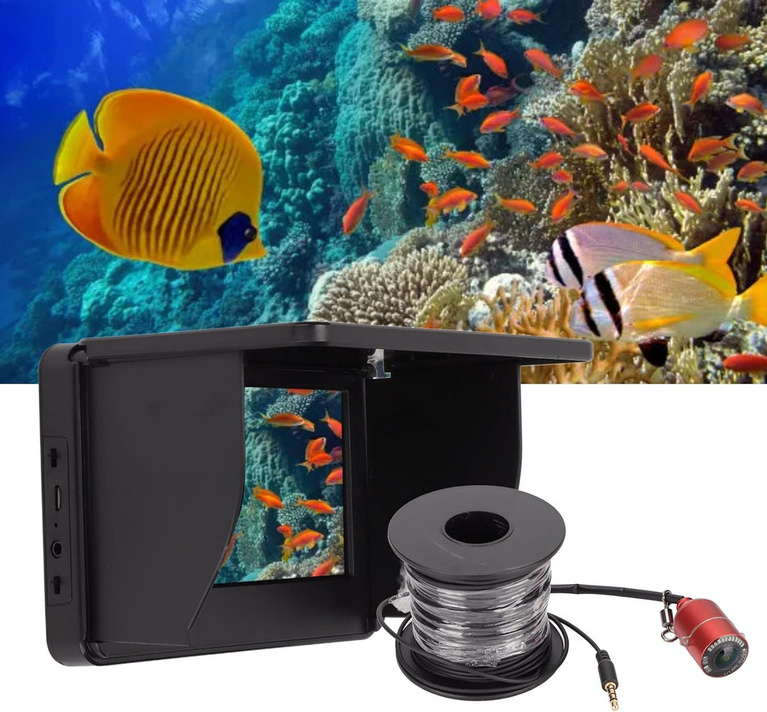 Unterwasser-Angelkamera, IP67 Wasserdichter 5-Zoll-IPS-LCD-, Tragbarer Fischfinder, Unterwasserkamer