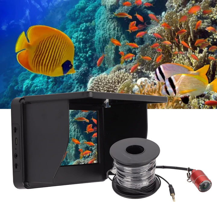 Unterwasser-Angelkamera, IP67 Wasserdichter 5-Zoll-IPS-LCD-, Tragbarer Fischfinder, Unterwasserkamer