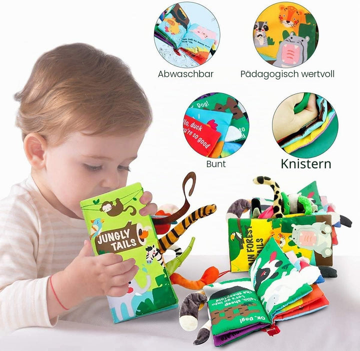 beiens baby spielzeug 0 6 monate,3 Stück quiet book knisterbuch stoffbuch fühlbuch baby buch kinderw