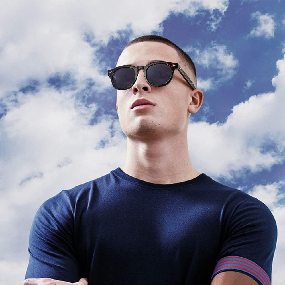 AVAWAY Retro Polarisierte Sonnenbrille für Herren Damen TAC Linse UV400 Schutz Sonnenbrille mit Acet