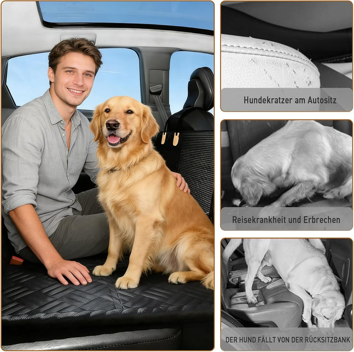 Hundedecke Auto Rückbank 130x154CM, wasserdichte Auto Hundedecke 600D Oxford Stoff mit Rutschfester
