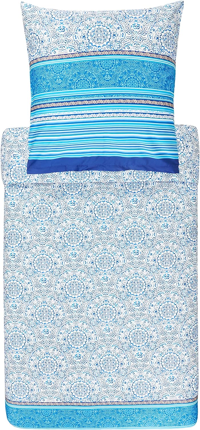 Bassetti Bettwäsche, Baumwolle, BLAU, 155x220, 2 155x220 Blau, 155x220 Blau