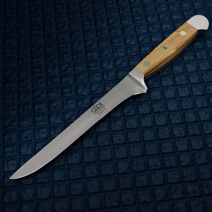 Güde X703/16 Solingen - Ausbeinmesser geschmiedet, 16 cm, Olivenholz, ALPHA OLIVE, Doppelkropf, Hand