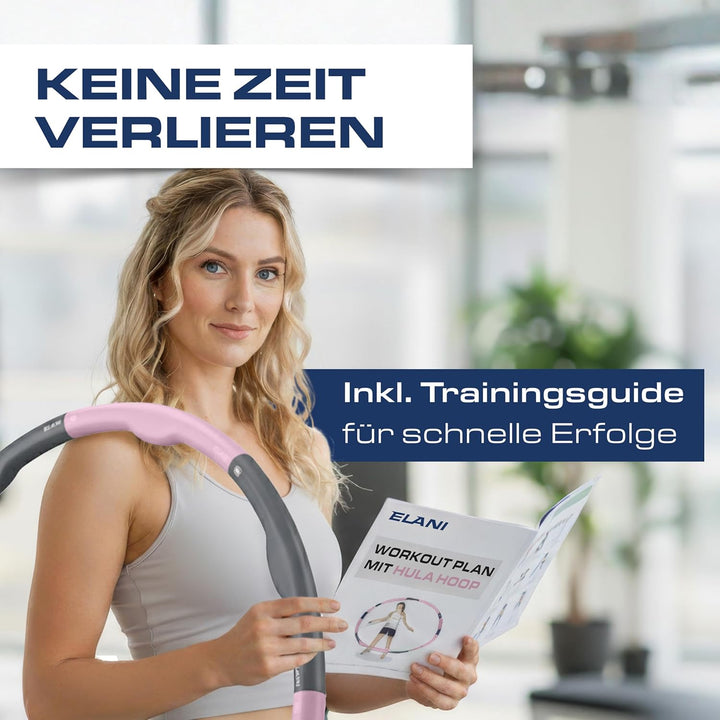 ELANI Hula Hoop Reifen Erwachsene - 90cm Durchmesser, mit Wellenform und Trainingsguide, indiv. anpa