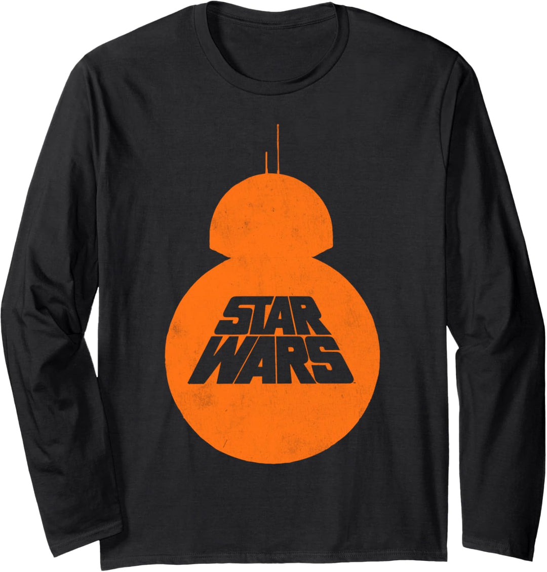 Star Wars The Force Awakens BB-8 Text Silhouette Langarmshirt