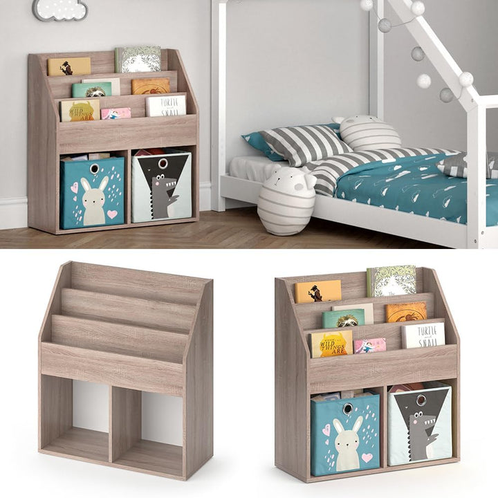 Vicco Bücherregal Luigi, Sonoma, 72 x 79 cm mit 2 Faltboxen Sonoma mit 2 Faltboxen, Sonoma mit 2 Fal