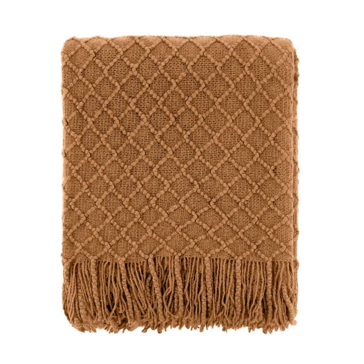 CREVENT Landhaus-Stil Boho Strickdecke für Couch Sofa Sessel Bett Wohnzimmer Dekoration, Weich Warm