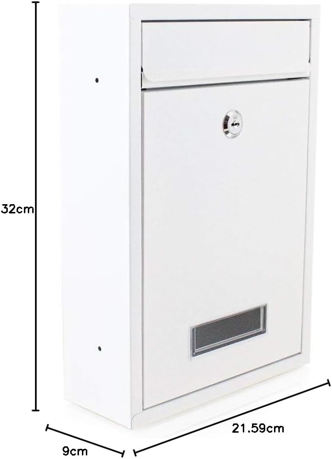 BITUXX® Kompakter Mini Briefkasten Wandbriefkasten Letterbox erweiterbar zur Briefkastenanlage (Weis