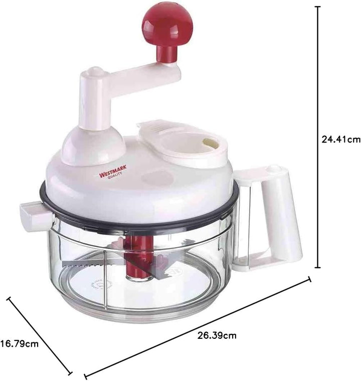 Westmark Manuelle Küchenmaschine, 9 in 1: Hobel, Reibe, Raspel, Schneider, Zitruspresse, Schaumschlä
