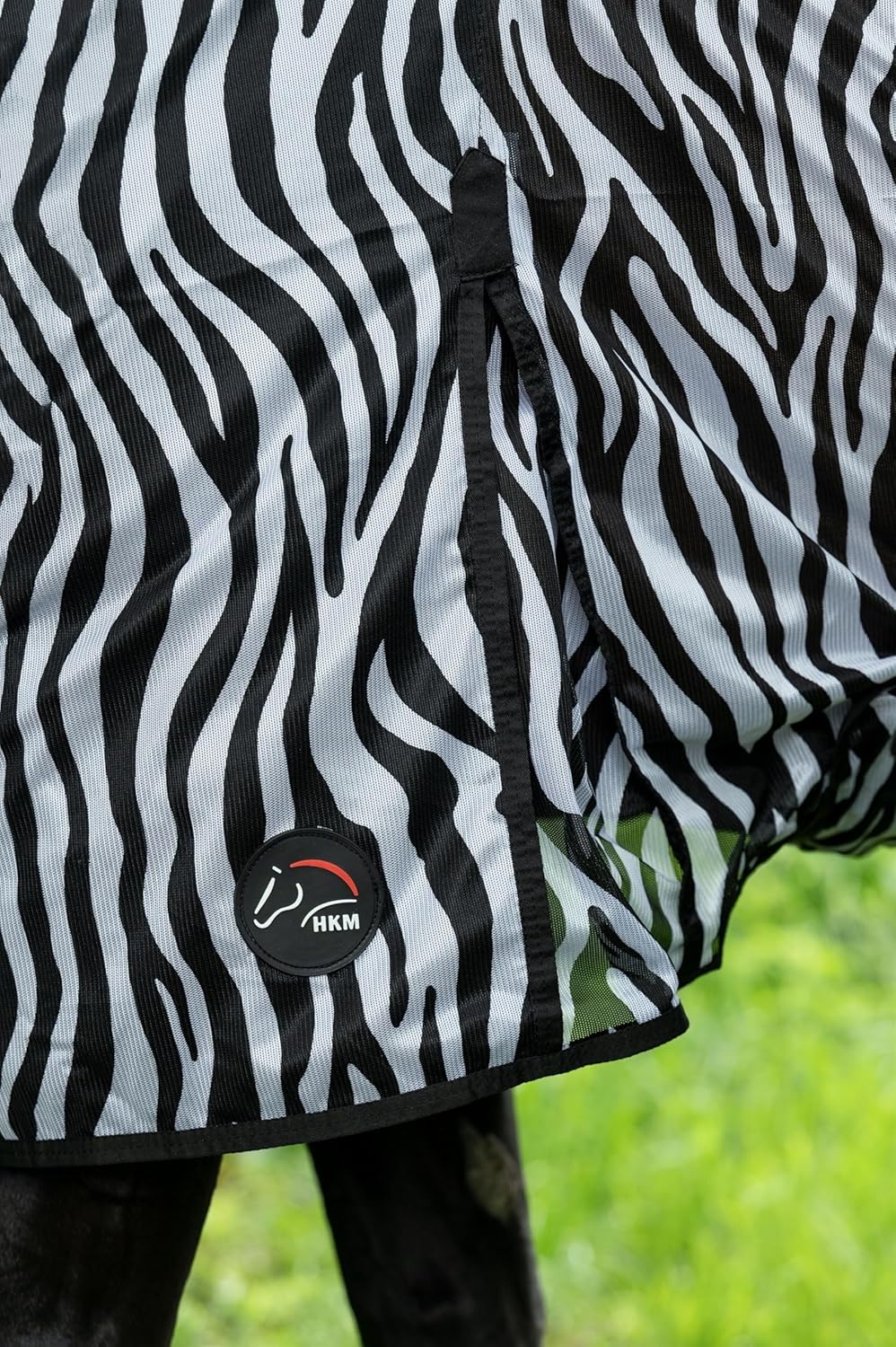 HKM Fliegendecke mit Halsteil -Zebra- mit Bauchlatz, weiss/schwarz, 145 Weiss/Schwarz 145 cm, Weiss/