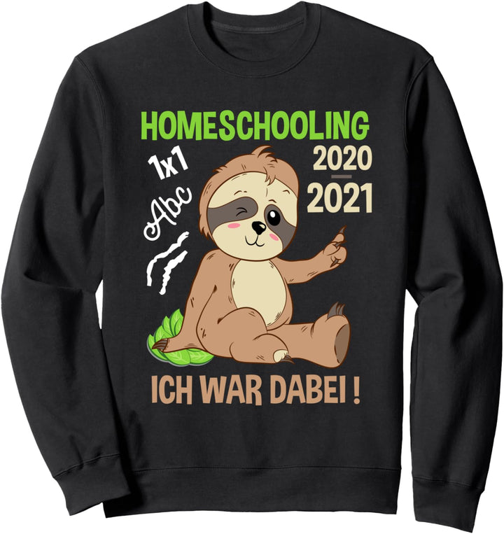 Homeschooling Faultier Jungen Mächdchen Schüler Schulkind Sweatshirt