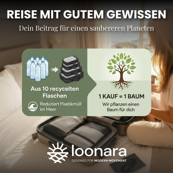 Packing Cubes Set für Koffer und Rucksack [3-teilig] mit Wäschebeutel - mehr Platz im Koffer oder Ba