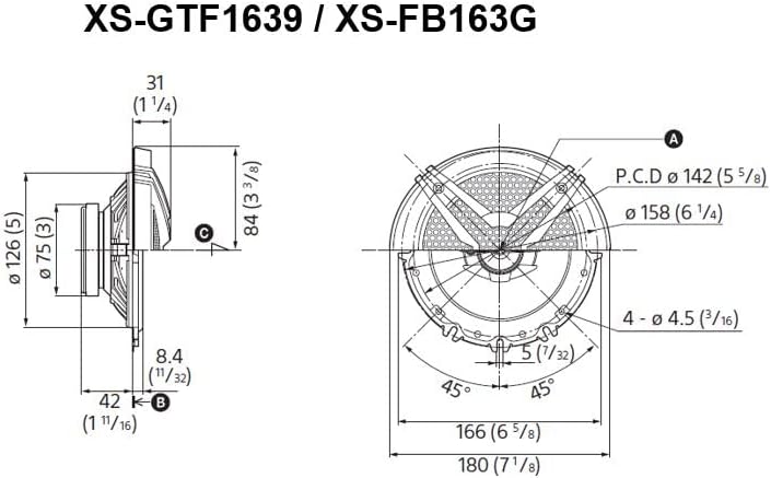 Sony XS-GTF1639 16cm 3-Wege Koaxial-Lautspecher mit 270 Watt Maximalleistung (schwarz, 2 Stück) 16cm