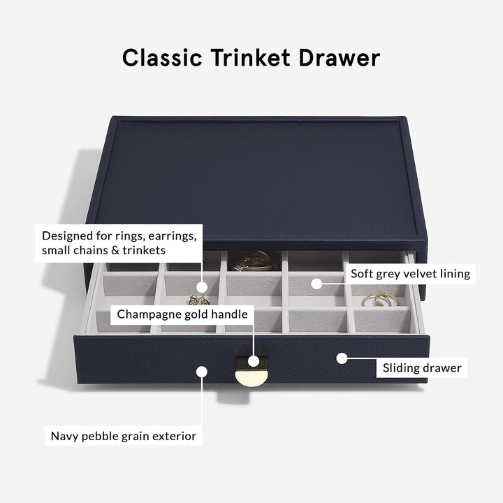 Stackers Navy Pebble Classic Trinket Drawer Layer, Navy
