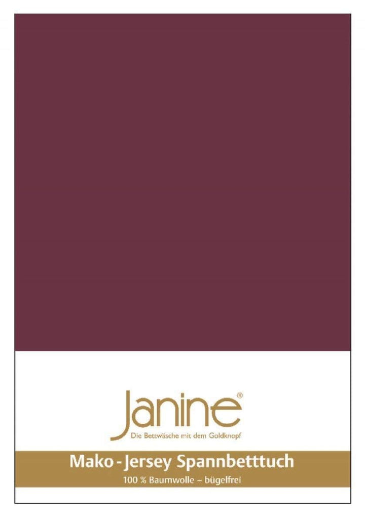 Janine Spannbetttuch 5007 Mako Jersey 180/200 bis 200/200 cm Burgund Fb. 41 180/200 cm - 200/200 cm