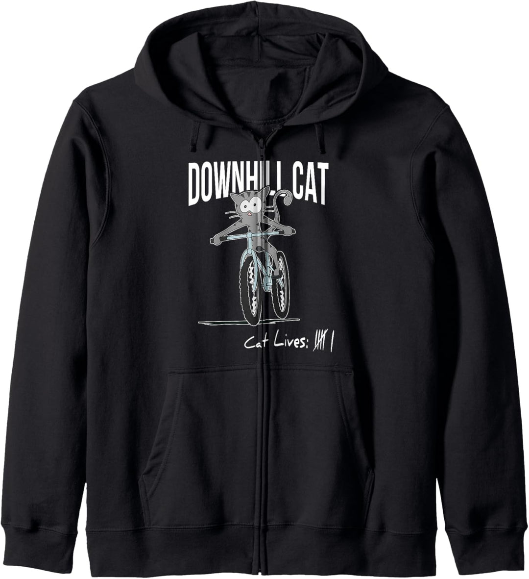 Fahrrad Katze Katzenleben Downhill Cat MTB Bike Kapuzenjacke