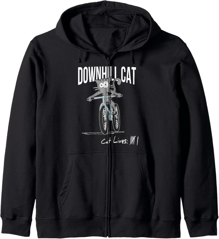 Fahrrad Katze Katzenleben Downhill Cat MTB Bike Kapuzenjacke