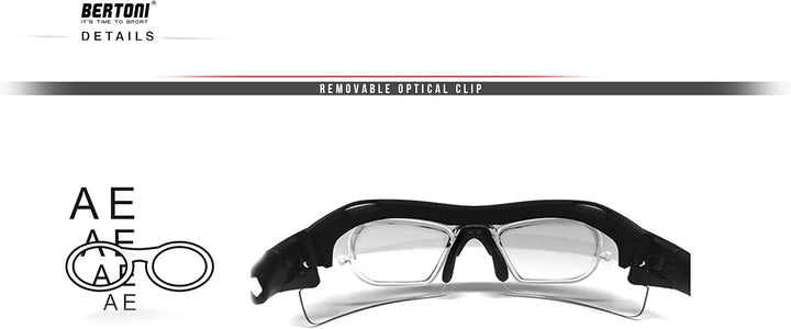 BERTONI Sportbrille mit Sehstärke für Brillenträger Selbsttönend Antibeschlag UV Schutz Gläsern und