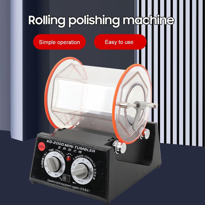 SUDEG Poliermaschinen Poliertrommel Kugelmühle Rotationspolierer Poliermaschine mit Timer,Rotary Tum