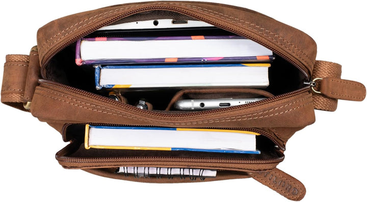 STILORD 'Jamie' Herren Ledertasche - Perfekt für Reisen & Alltag - Kleine Vintage Messenger Bag für