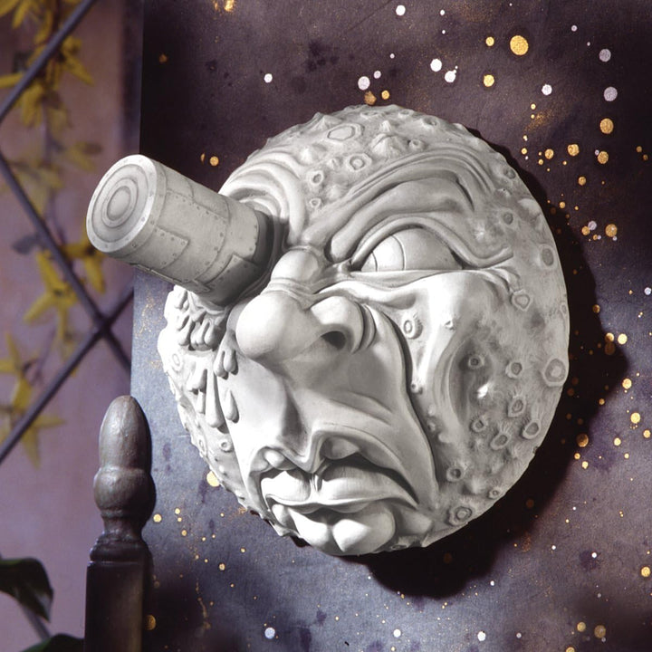 Design Toscano Reise zum Mond, Wandskulptur Französisch, Französisch