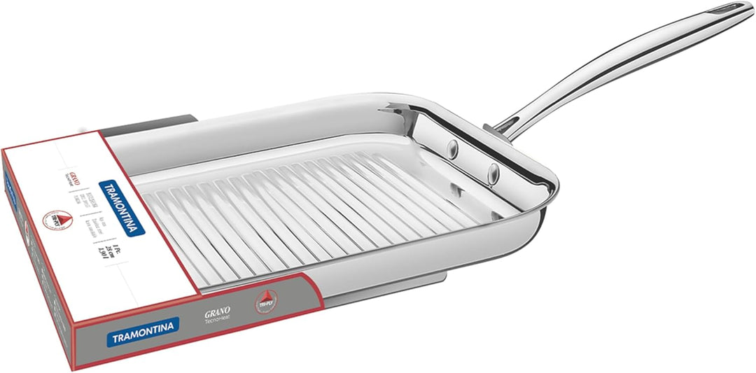 GRANO Tramontina 62159-280 Bratpfanne, 18/10-Stahl Edelstahl, Edelstahl