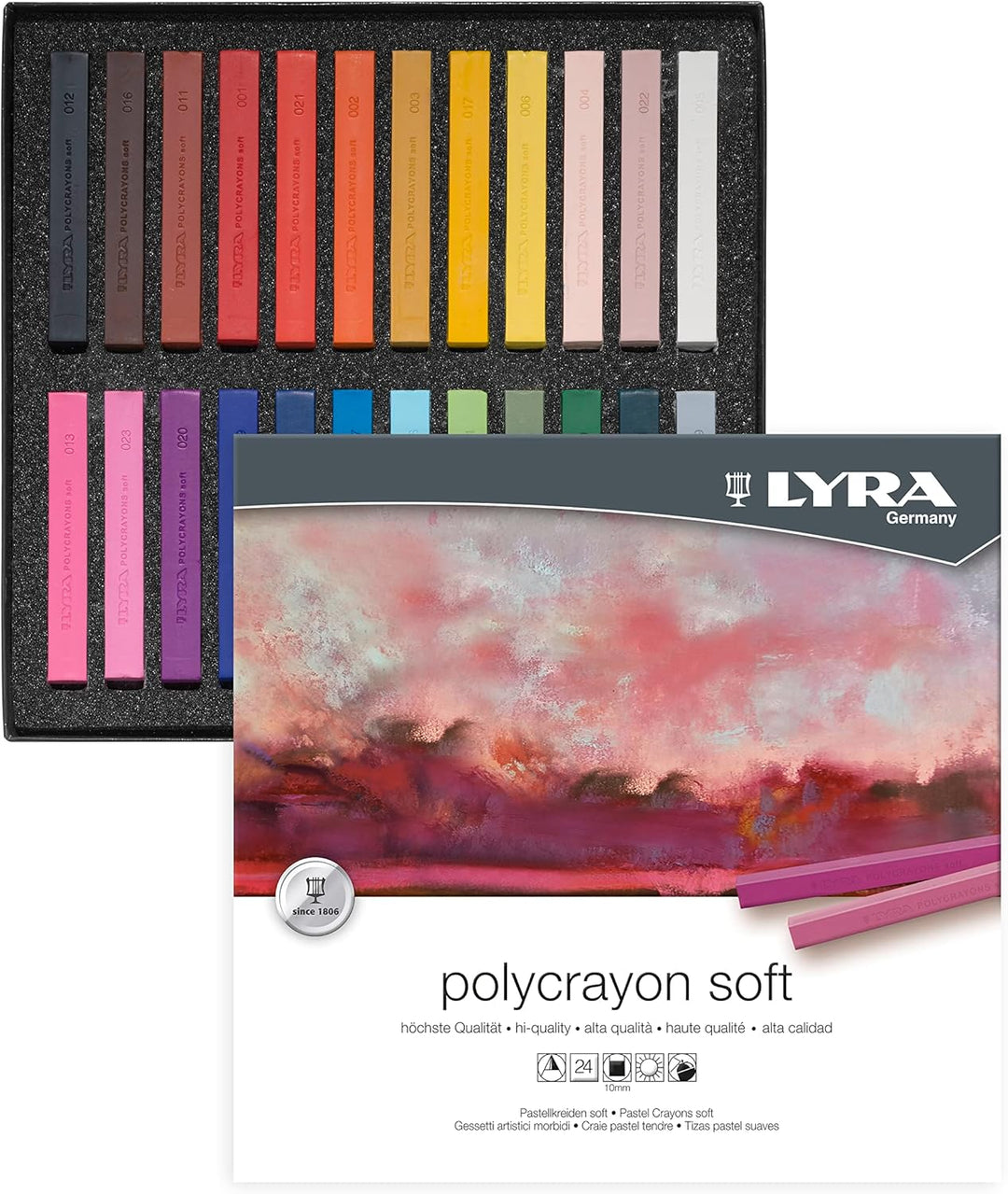 Lyra Polycrayons Federmäppchen Kreide künstlerischen Hohe Mitgliedschaft der Oberfläche Etui mit 24